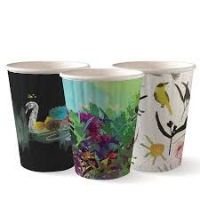 BioPak 12oz / 360ml Double Wall Art Series Coffee Cups 90mm Diameter - SLEEVE=40 / BOX=1,000