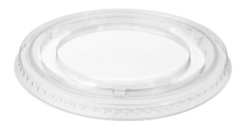 Castaway Plastic Clear Sundae Cup Flat Lid to suit 8oz and 12oz Sundae Cups - Box of 1,000