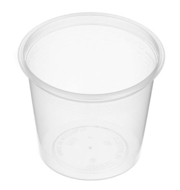 Small Round Clear Plastic 150ml Sauce Container 80mm Diameter - SLEEVE=50 / BOX=1,000