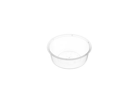 Large Round Clear Premium Plastic Takeaway Containers 280ml Microwave Grade - SLEEVE=50 / BOX=500