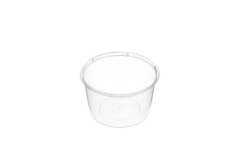 Large Round Clear Premium Plastic Takeaway Containers 500ml Microwave Grade - SLEEVE=50 / BOX=500