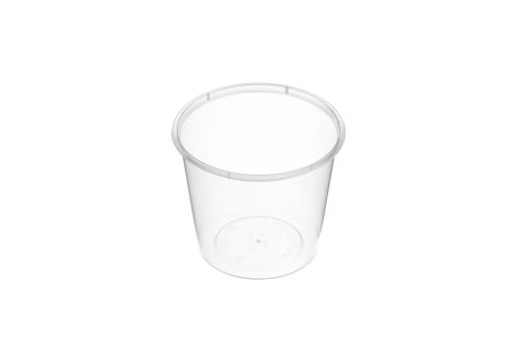 Large Round Clear Premium Plastic Takeaway Containers 700ml Microwave Grade - SLEEVE=50 / BOX=500