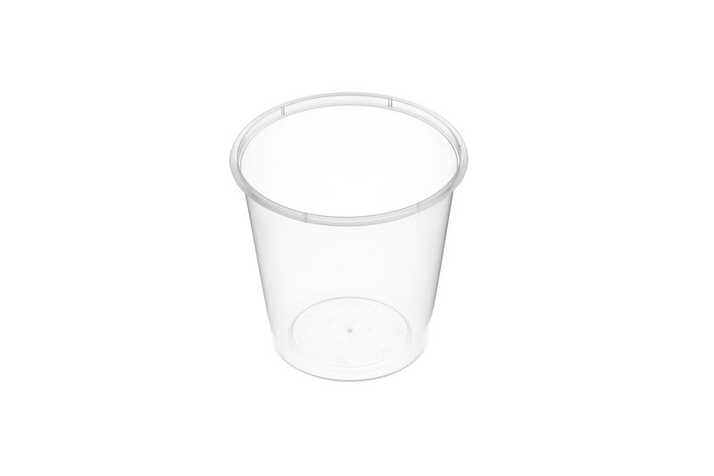 Large Round Clear Premium Plastic Takeaway Containers 850ml Microwave Grade - SLEVE=50 / BOX=500