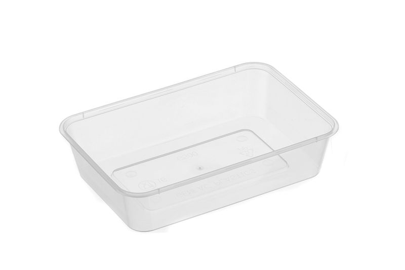 Large Rectangle Clear Premium Takeaway Containers 500ml Microwave Grade (G500) - SLEEVE=50 / BOX=500