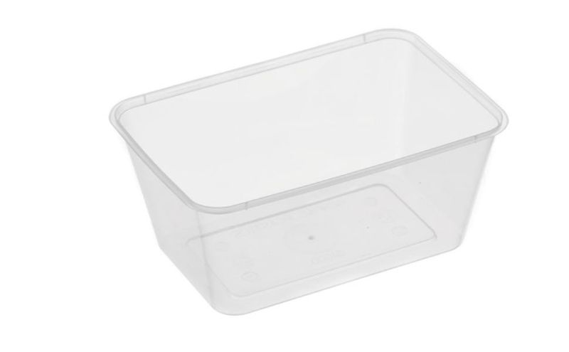 Large Rectangle Clear Premium Takeaway Containers 1,000ml Microwave Grade (G1000) - SLEEVE=50 / BOX=500