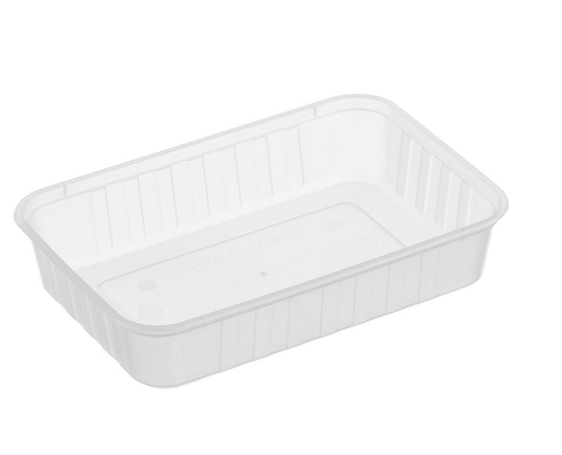 Large Rectangle Frosted Premium Takeaway Containers 500ml Freezer Grade (REB500) - SLEEVE=50 / BOX=500