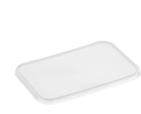 Large Rectangle Frosted Premium Takeaway Container Lids suit REB500 - REB1000 - SLEEVE=50 / BOX=500