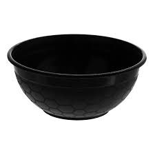Round Black Premium Plastic Noodle Bowl 900ml with 180mm Diameter - Box of 400