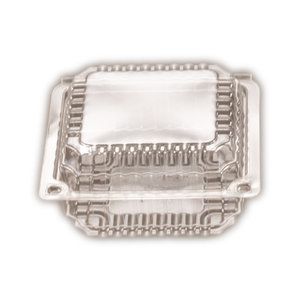 Clear Plastic Premium Small Square Clam Hinged Container 117mm(L) x 203mm(W) x 40mm(H) (CL1) - SLEEVE=250 / BOX=500