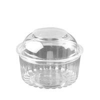 Plastic Show Bowl Clear with Dome Hinged Lids 8oz / 240ml - SLEEVE=50 / BOX=250