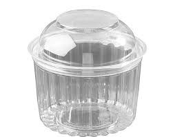 Plastic Show Bowl Clear with Dome Hinged Lids 16oz / 480ml - SLEEVE=50 / BOX=250