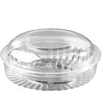 Plastic Show Bowl Clear with Dome Hinged Lids 24oz / 720ml - SLEEVE=50 / BOX=150
