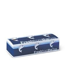 Detpak Printed Small Cardboard Fresh From Sea Fish & Chip Boxes - 245mm(L) x 90mm(W) x 63mm(W) - Box of 500