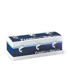 Detpak Printed Medium Cardboard Fresh From Sea Fish & Chip Boxes - 245mm(L) x 95mm(W) x 85mm(W) - Box of 400