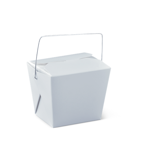 Detpak White Cardboard Noodle Box with Handle 8oz / 240ml - SLEEVE=50 / BOX=450