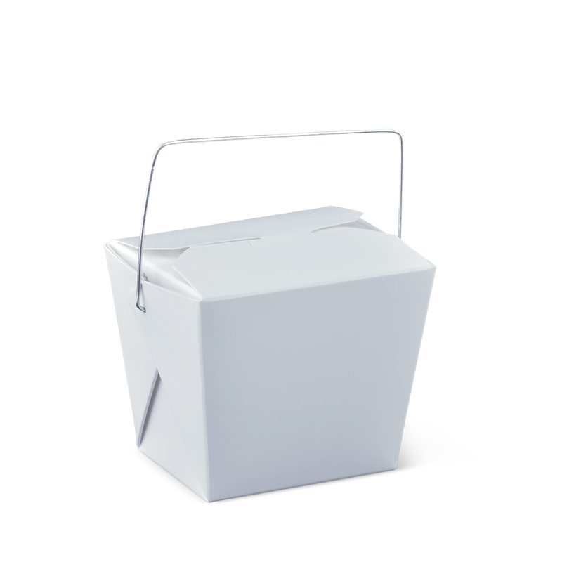 Detpak White Cardboard Noodle Box with Handle 8oz / 240ml - SLEEVE=50 / BOX=450