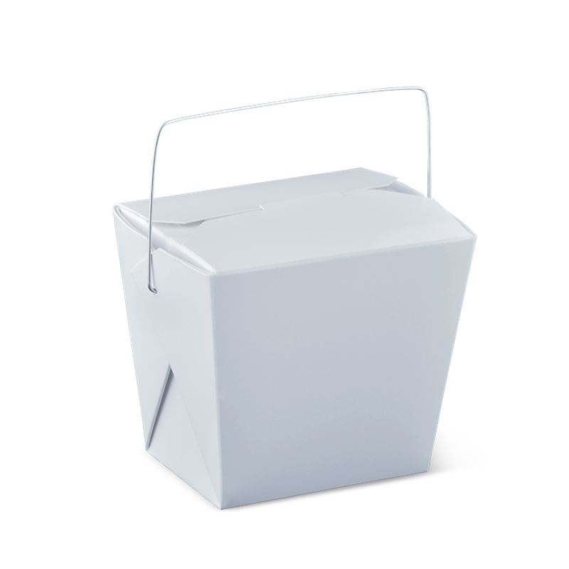 Detpak White Cardboard Noodle Box with Handle 16oz / 480ml - SLEEVE=50 / BOX=450