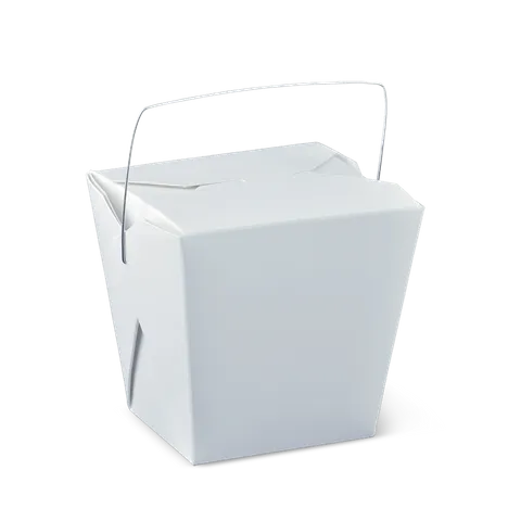 Detpak White Cardboard Noodle Box with Handle 26oz / 775ml - SLEEVE=50 / BOX=450