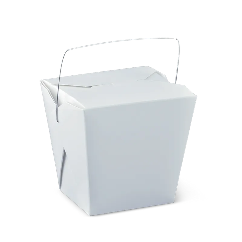 Detpak White Cardboard Noodle Box with Handle 26oz / 775ml - SLEEVE=50 / BOX=450