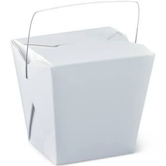 Detpak White Cardboard Noodle Box with Handle 32oz / 960ml - SLEEVE=50 / BOX=450
