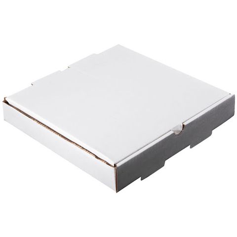 Flat Plain White Cardboard Pizza Boxes 9" / 23cm - Packet of 100