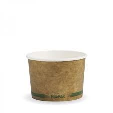 BioPak Biodegradable Paper Eco Bowls with PLA Lining 8oz / 240ml - SLEEVE=50 / BOX=1,000