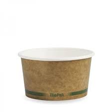 BioPak Biodegradable Paper Eco Bowls with PLA Lining 12oz / 430ml - SLEEVE=25 / BOX=500