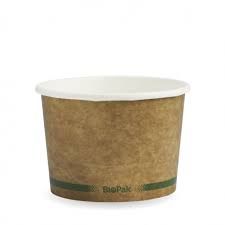 BioPak Biodegradable Paper Eco Bowls with PLA Lining 16oz / 480ml - SLEEVE=25 / BOX=500