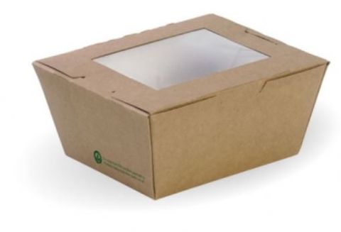 Cardboard Window Lunch Boxes Small 110mm(L) x 90mm(W) x 64mm(H) - SLEEVE=50 / BOX=200