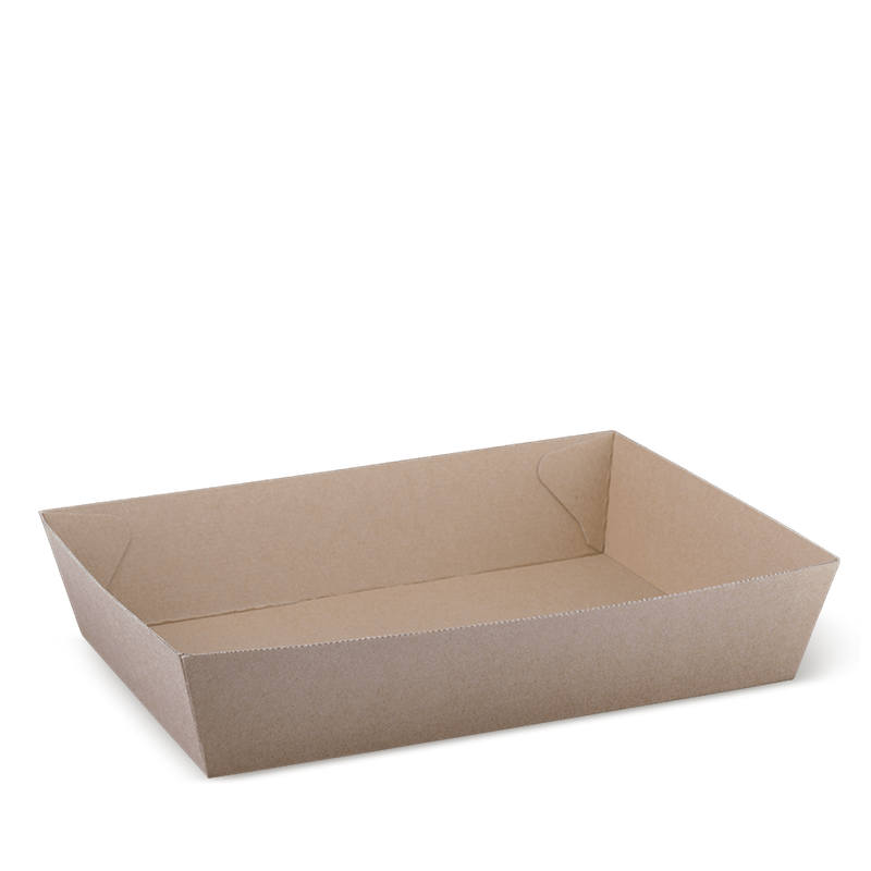 Eco Kraft Board Tray 5 Brown Cardboard 255mm(L) x 179mm(W) x 58mm(H) - Box of 100