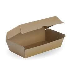 Eco Kraft Board Large Snack Boxes Brown Cardboard 205mm(L) x 107mm(W) x 77mm(H) - SLEEVE=50 / BOX=200