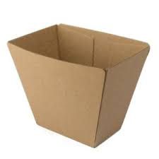 Eco Kraft Board Chip Cup Rectangle Brown Cardboard 70mm(L) x 45mm(W) x 90mm(H) - SLEEVE=50 / BOX=500