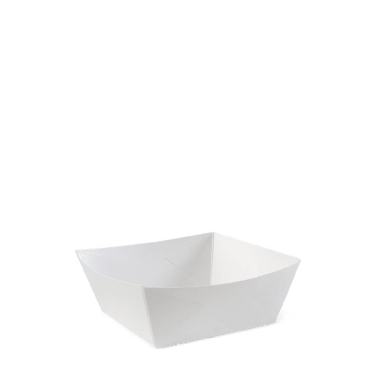 Detpak White Square Dog Food Tray 95mm(L) x 95mm(W) x 50mm(H) -  Box of 500