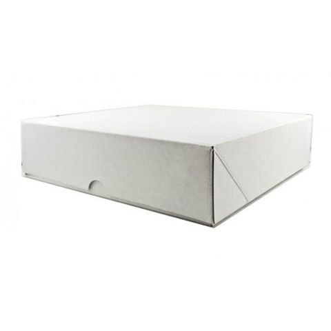 White Pastry / Cake Box 10" x 10" x 2.5" / 250mm(L) x 250mm(W) x 62.5mm(H) - Packet of 50