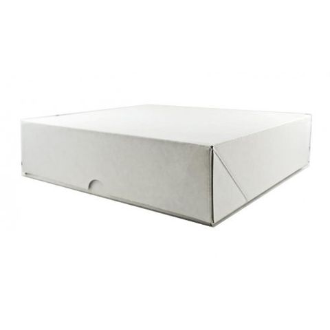 White Pastry / Cake Box 10" x 10" x 2.5" / 250mm(L) x 250mm(W) x 62.5mm(H) - Packet of 100