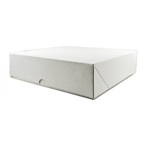 White Pastry / Cake Box 10" x 10" x 2.5" / 250mm(L) x 250mm(W) x 62.5mm(H) - Packet of 100