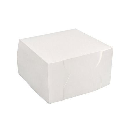 White Pastry / Cake Box 4" x 4" x 3" / 100mm(L) x 100mm(W) x 75mm(H) - Packet of 100