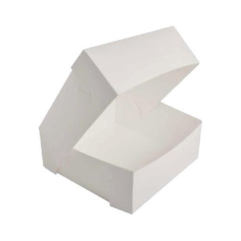 White Pastry / Cake Box 6" x 6" x 4" / 150mm(L) x 150mm(W) x 100mm(H) - Packet of 100