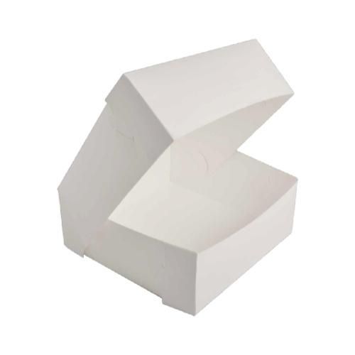 White Pastry / Cake Box 6" x 6" x 4" / 150mm(L) x 150mm(W) x 100mm(H) - Packet of 100