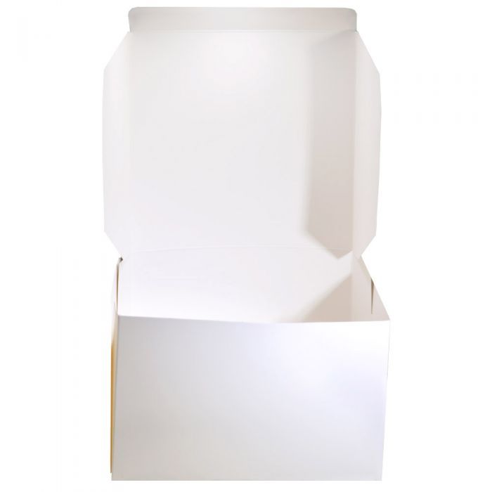 White Pastry / Cake Box 8" x 8" x 4" / 200mm(L) x 200mm(W) x 100mm(H) - Packet of 100