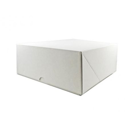 White Pastry / Cake Box 10" x 10" x 4" / 250mm(L) x 250mm(W) x 100mm(H) - Packet of 100