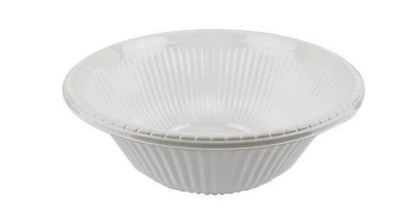 Plastic Serving Bowl 18cm Wide Black/White/Clear - Each ***CLEARANCE***
