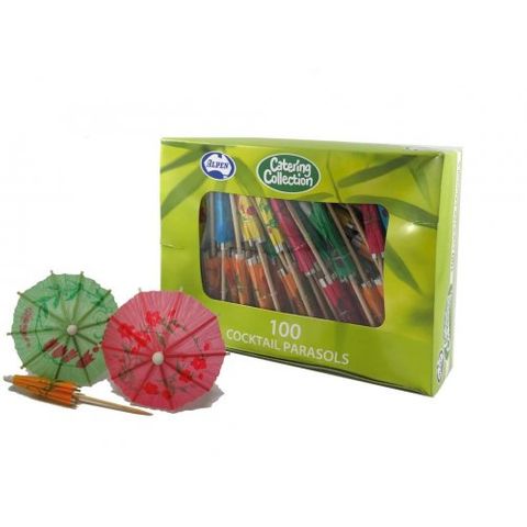 Bamboo Cocktail Parasols Assorted Colours - Pack of 100