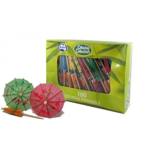Bamboo Cocktail Parasols Assorted Colours - Pack of 100