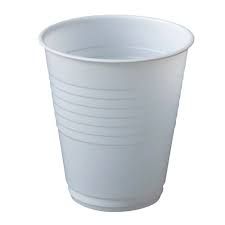 White Plastic Water Drinking Cup 6oz / 185ml - Box of 1,000