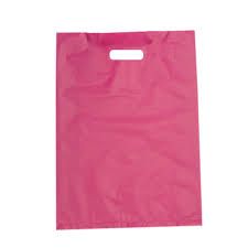 Large Plastic Boutique Carry Bags Magenta 530mm(L) x 415mm(W) - Box of 500 **SPECIAL ORDER***