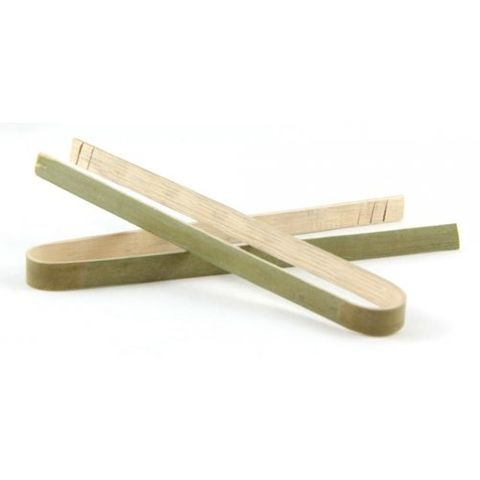 Bamboo Tongs 100mm - Packet of 8 Individual Tongs