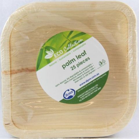 Palm Leaf Square Plate 6" - Pack of 25