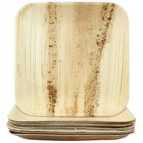 Square Palm Leaf Plate 10" x 10" / 250mm x 250mm - Packet of 25
