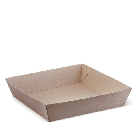 Eco Kraft Board Tray 4 Brown Cardboard 228mm(L) x 152mm(W) x 45mm(H) - SLEEVE=63 / BOX=250